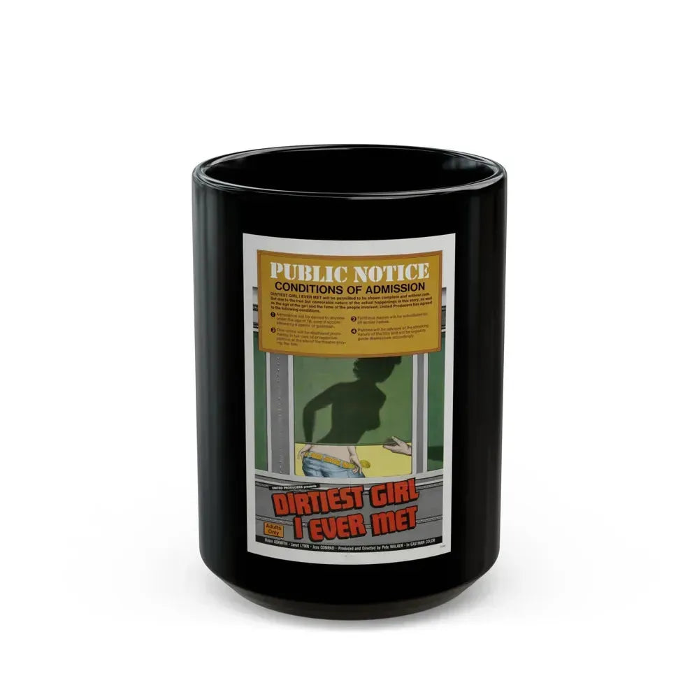 DIRTIEST GIRL I EVER MET 1970 Movie Poster - Black Coffee Mug 15oz - Go Mug Yourself