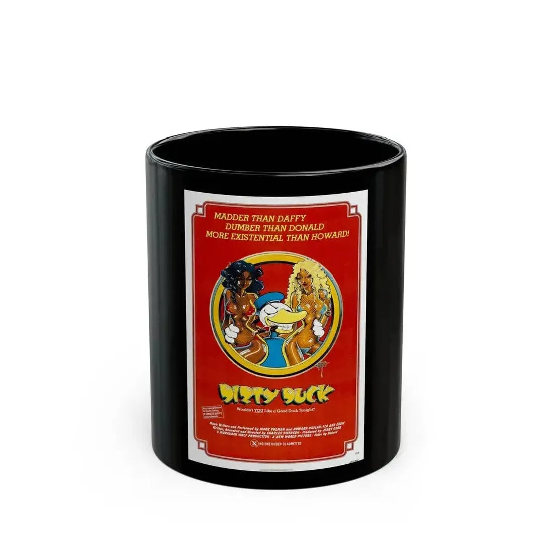 DIRTY DUCK 1974 Movie Poster - Black Coffee Mug 11oz - Go Mug Yourself