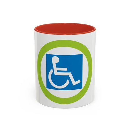 Disabilities Awareness (Boy Scout Merit Badge) Accent Coffee Mug 11oz Red - Go Mug Yourself