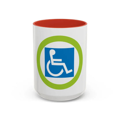 Disabilities Awareness (Boy Scout Merit Badge) Accent Coffee Mug 15oz Red - Go Mug Yourself