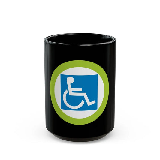 Disabilities Awareness (Boy Scout Merit Badge) Black Coffee Mug-15oz-Go Mug Yourself