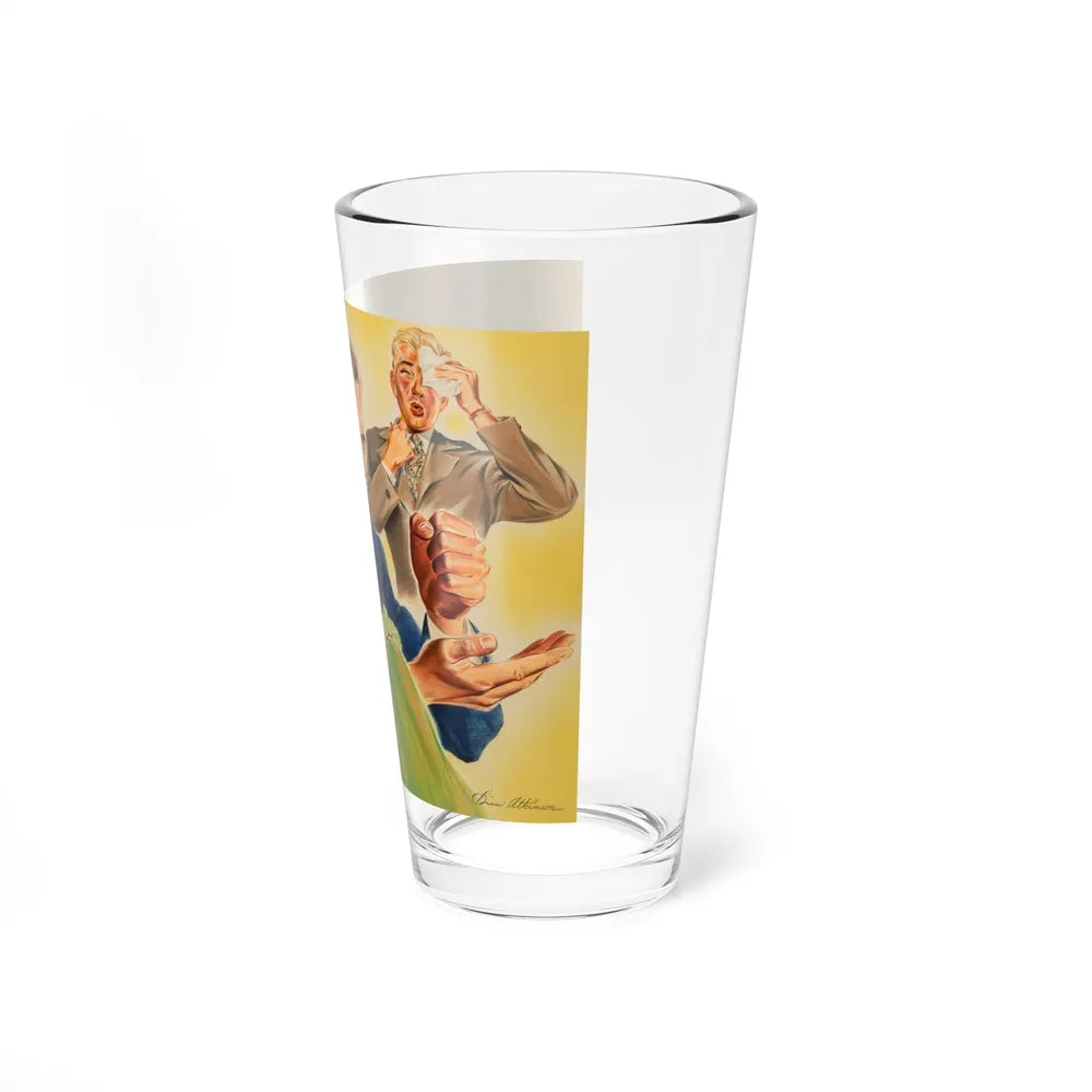 Disapproving Father, advertisement - Pint Glass 16oz-Go Mug Yourself