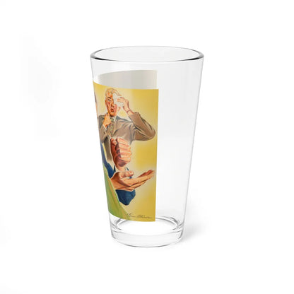 Disapproving Father, advertisement - Pint Glass 16oz-Go Mug Yourself