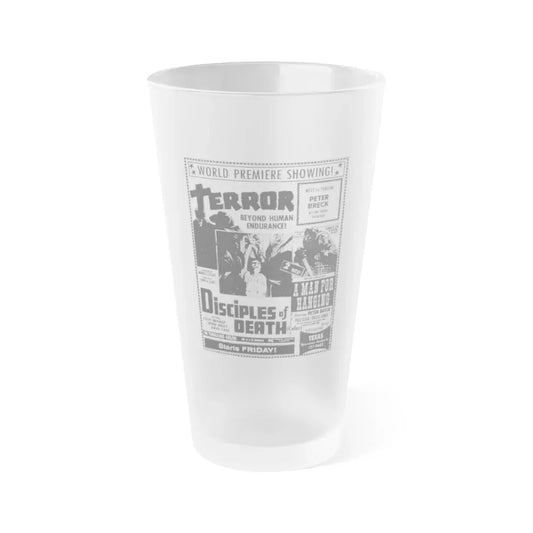 DISCIPLES OF DEATH + A MAN FOR HANGING 1972 Movie Poster - Frosted Pint Glass 16oz Default Title - Go Mug Yourself