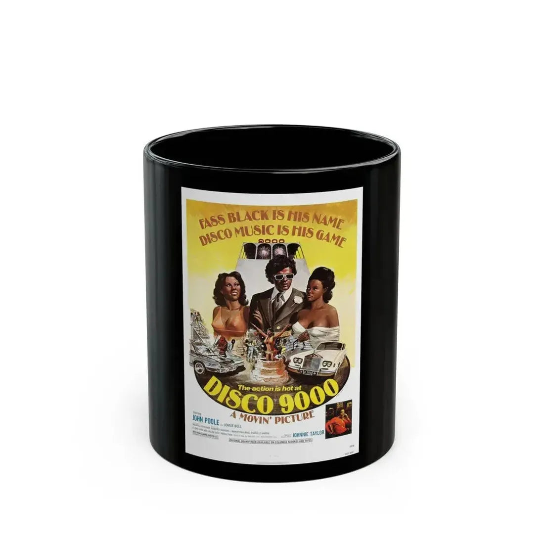 DISCO 9000 1977 Movie Poster - Black Coffee Mug 11oz - Go Mug Yourself