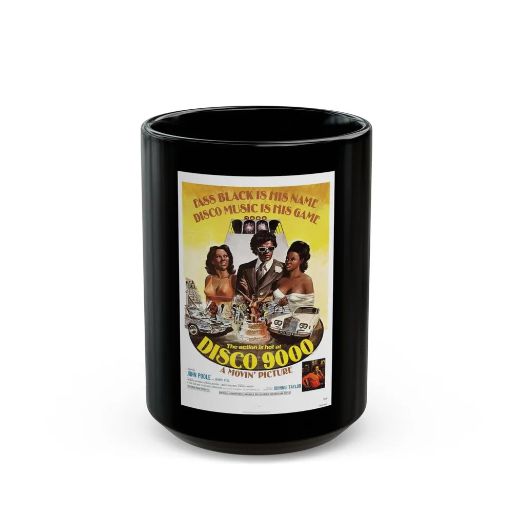 DISCO 9000 1977 Movie Poster - Black Coffee Mug-15oz-Go Mug Yourself