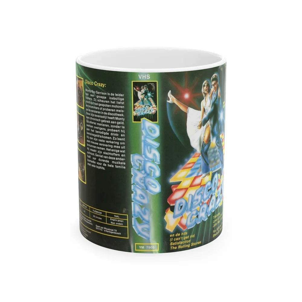 DISCO CRAZY (VHS COVER) - White Coffee Mug-11oz-Go Mug Yourself