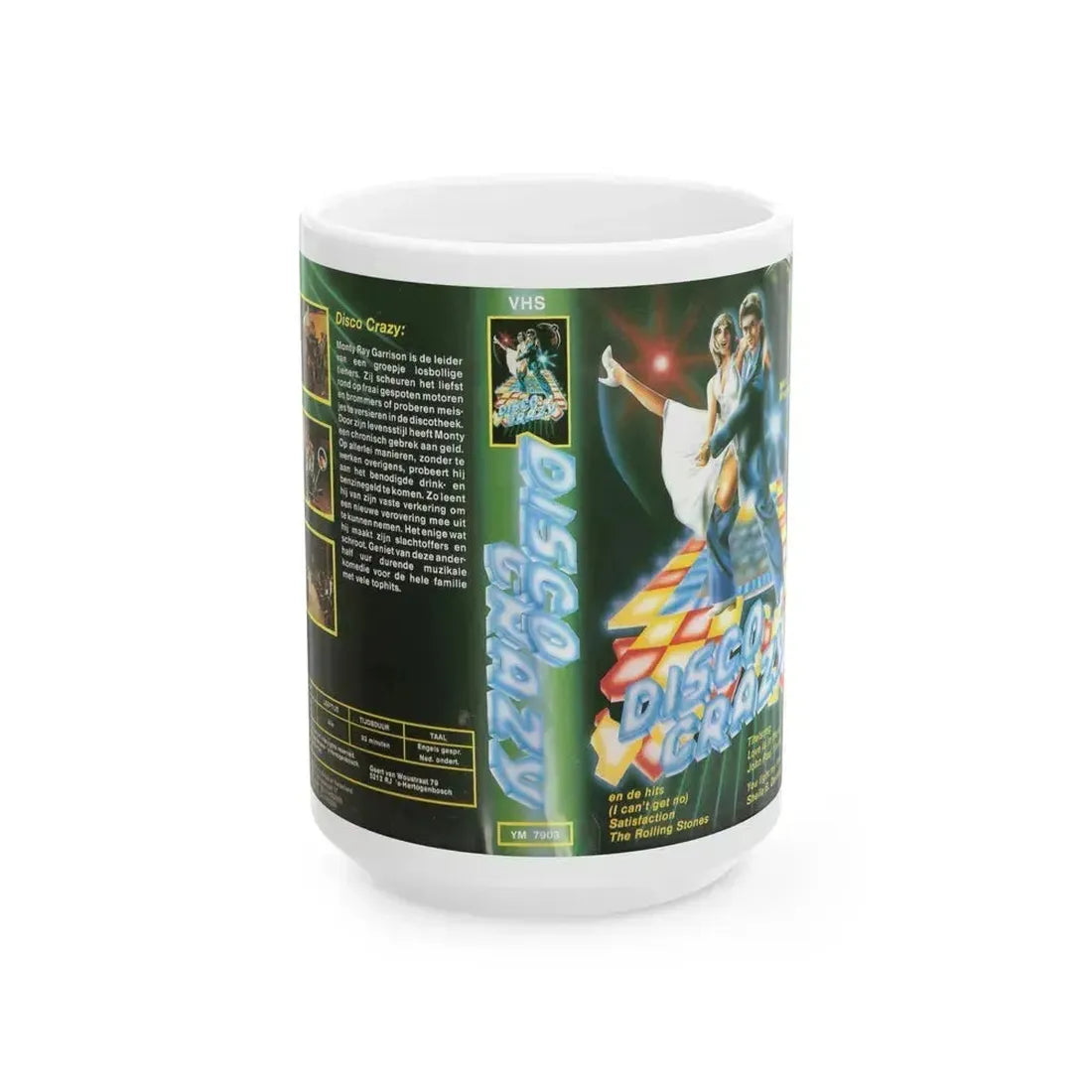 DISCO CRAZY (VHS COVER) - White Coffee Mug 15oz - Go Mug Yourself