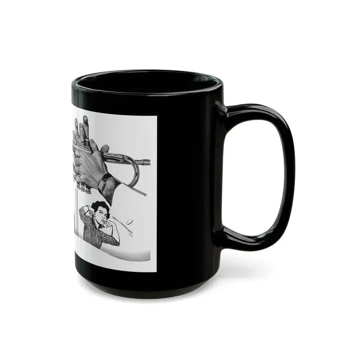 Discord In A Flat by Elizabeth Grey, Woman's Own magazine, 1957 - Black Coffee Mug - Go Mug Yourself