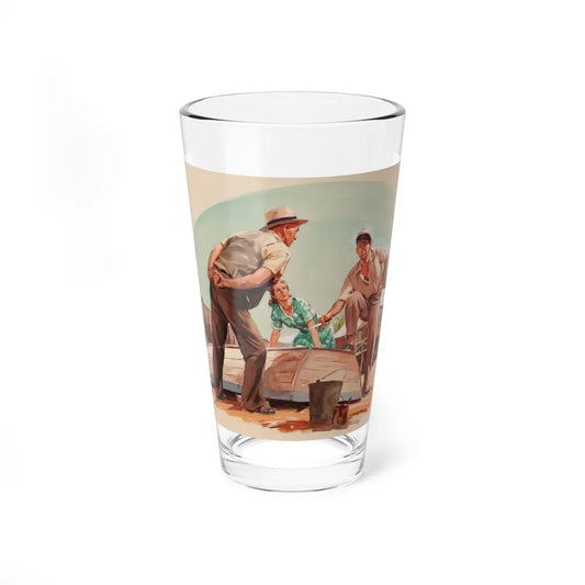 Discussing Strategy, Saturday Evening Post story illustration, circa 1940s - Pint Glass 16oz-16oz-Go Mug Yourself