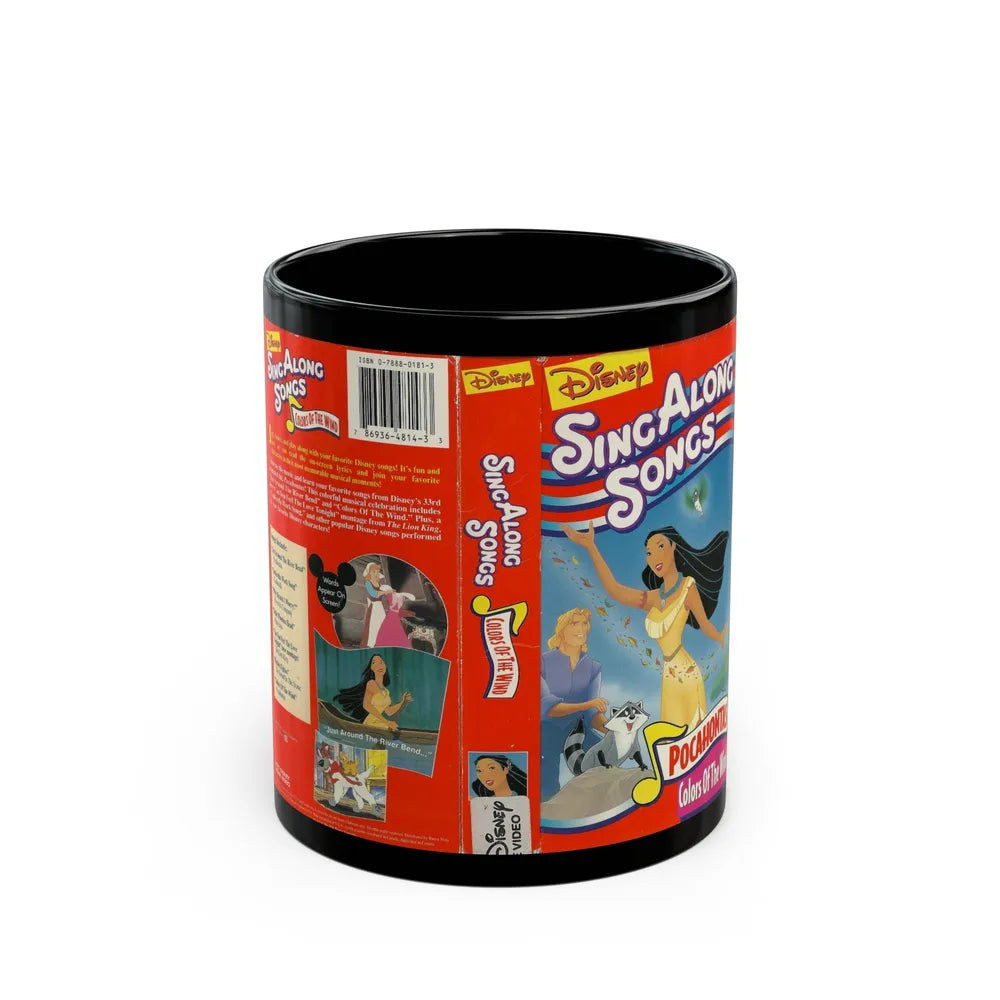 DISNEY SING ALONG SONGS POCAHONTAS (VHS COVER) - Black Coffee Mug-11oz-Go Mug Yourself