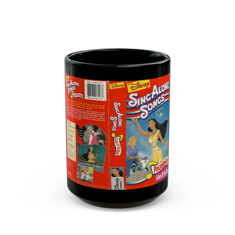 DISNEY SING ALONG SONGS POCAHONTAS (VHS COVER) - Black Coffee Mug-15oz-Go Mug Yourself