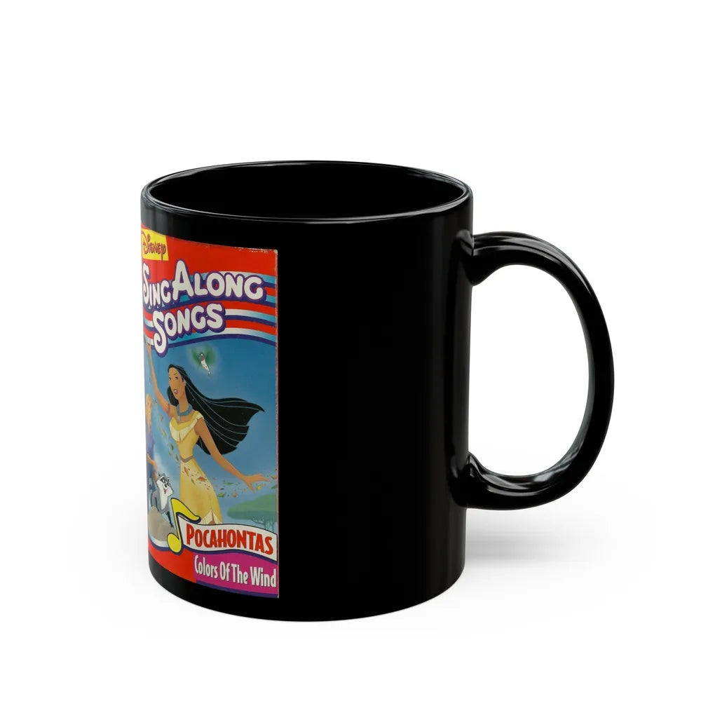 DISNEY SING ALONG SONGS POCAHONTAS (VHS COVER) - Black Coffee Mug-Go Mug Yourself