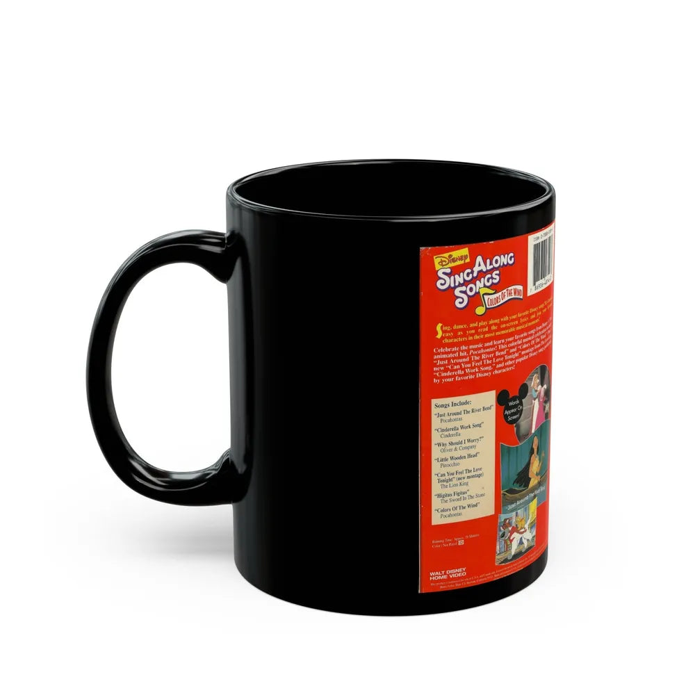 DISNEY SING ALONG SONGS POCAHONTAS (VHS COVER) - Black Coffee Mug-Go Mug Yourself