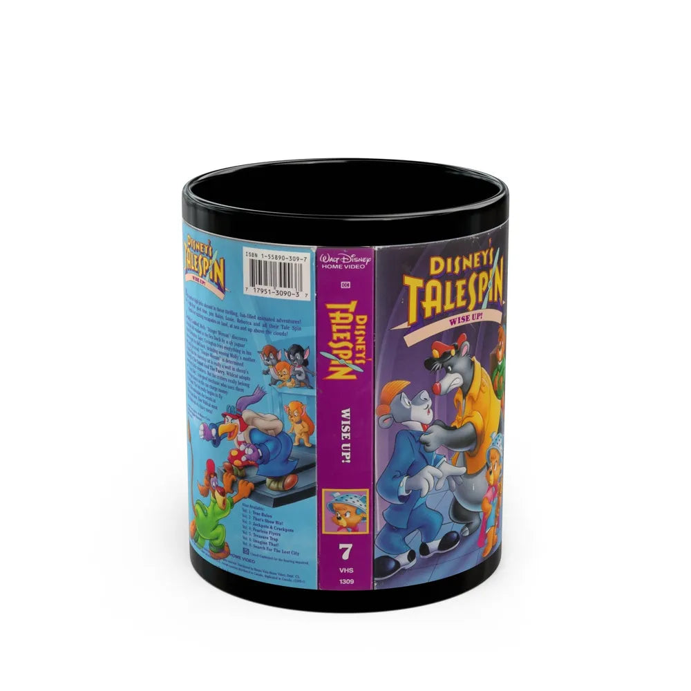 DISNEYS TALESPIN WISE UP (VHS COVER) - Black Coffee Mug-11oz-Go Mug Yourself