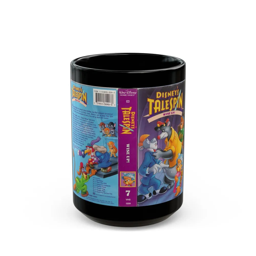 DISNEYS TALESPIN WISE UP (VHS COVER) - Black Coffee Mug-15oz-Go Mug Yourself