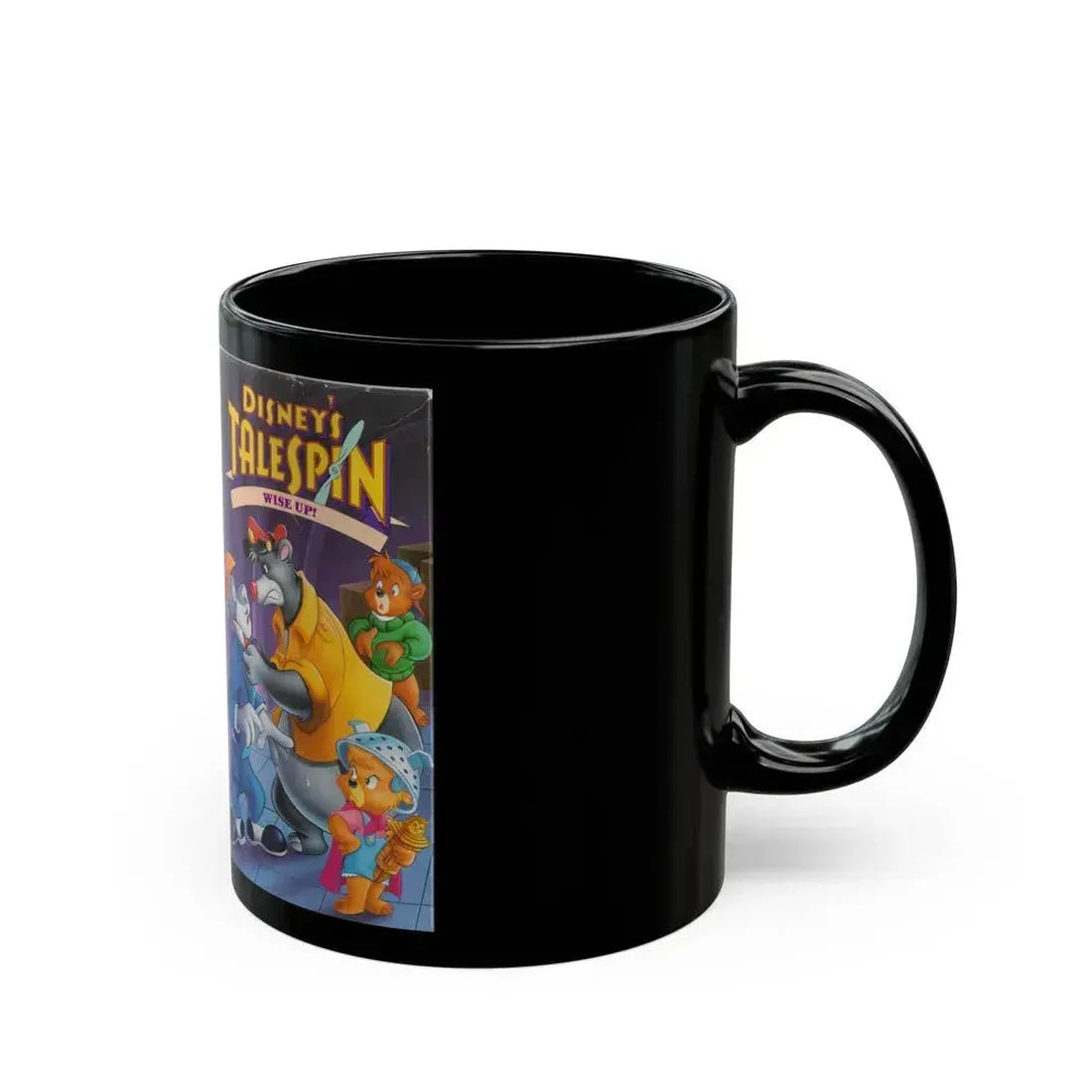 DISNEYS TALESPIN WISE UP (VHS COVER) - Black Coffee Mug - Go Mug Yourself