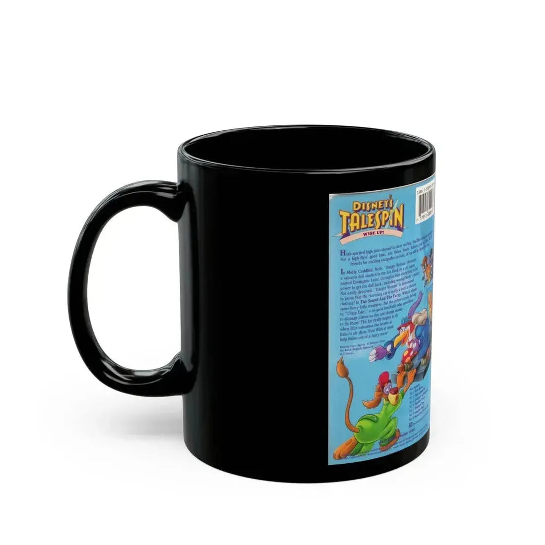 DISNEYS TALESPIN WISE UP (VHS COVER) - Black Coffee Mug - Go Mug Yourself
