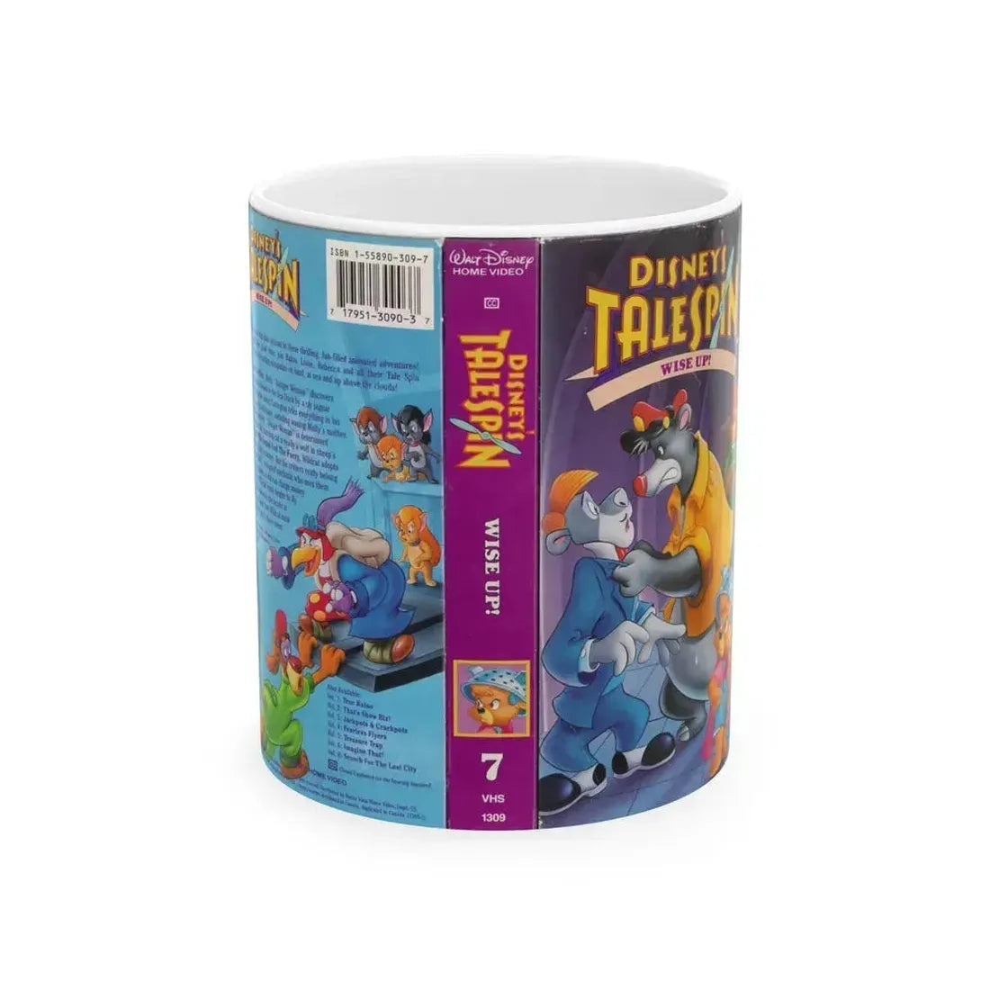 DISNEYS TALESPIN WISE UP (VHS COVER) - White Coffee Mug 11oz - Go Mug Yourself