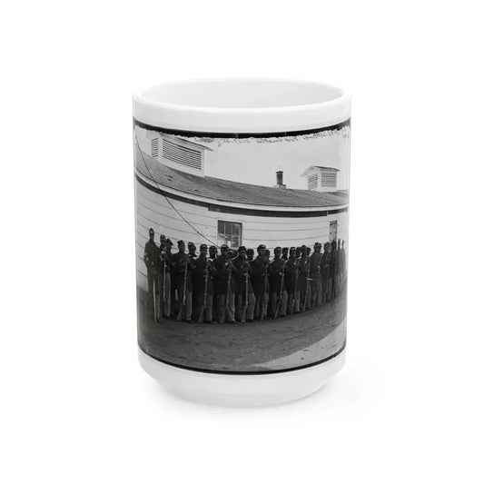 District Of Columbia. Company E, 4th U.S. Colored Infantry, At Fort Lincoln (U.S. Civil War) White Coffee Mug 15oz - Go Mug Yourself