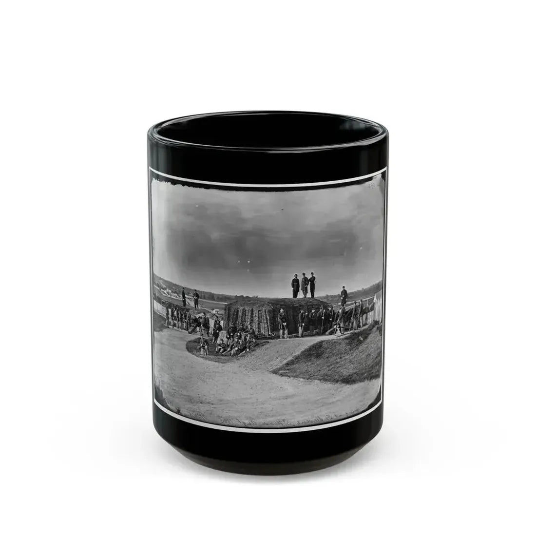District Of Columbia. Detachment Of Company K, 3d Massachusetts Heavy Artillery, By Guns Of Fort Stevens (U.S. Civil War) Black Coffee Mug 15oz - Go Mug Yourself