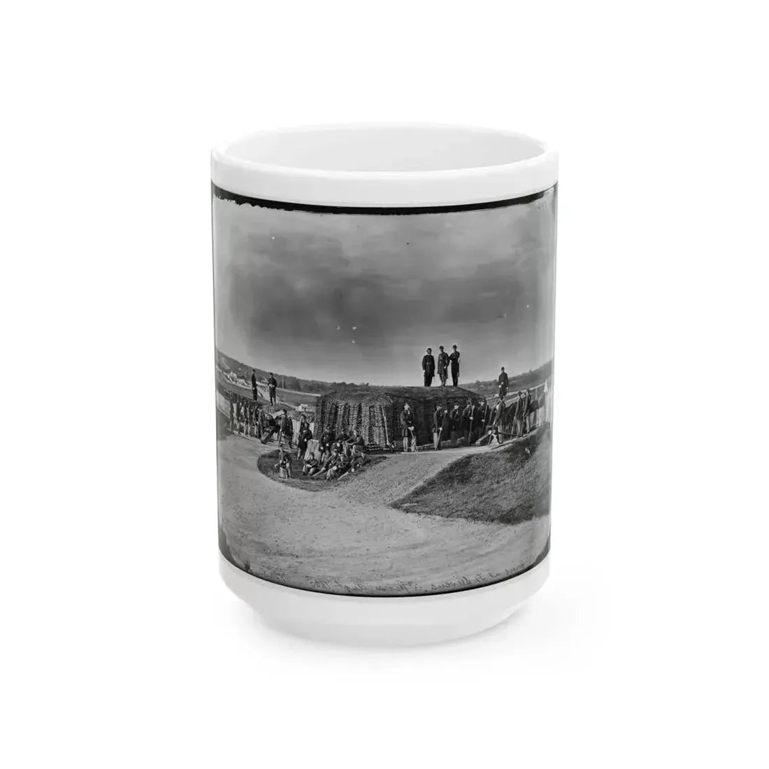 District Of Columbia. Detachment Of Company K, 3d Massachusetts Heavy Artillery, By Guns Of Fort Stevens (U.S. Civil War) White Coffee Mug 15oz - Go Mug Yourself