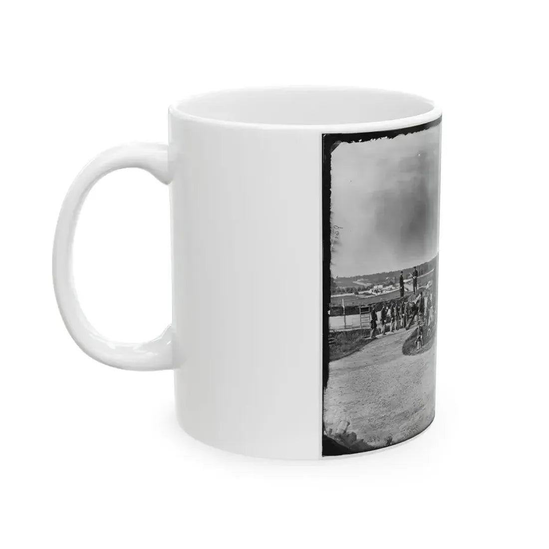 District Of Columbia. Detachment Of Company K, 3d Massachusetts Heavy Artillery, By Guns Of Fort Stevens (U.S. Civil War) White Coffee Mug - Go Mug Yourself