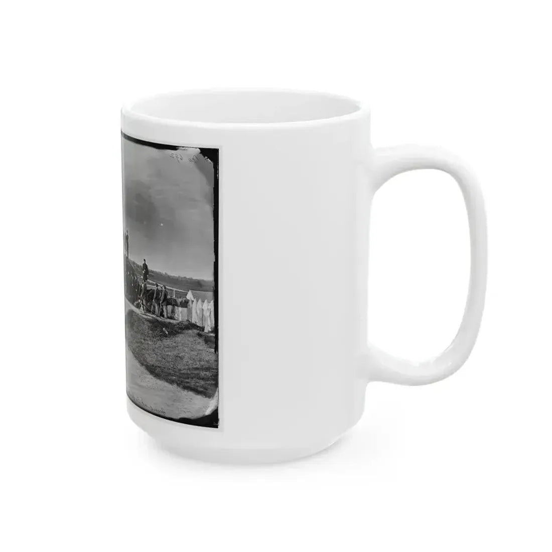 District Of Columbia. Detachment Of Company K, 3d Massachusetts Heavy Artillery, By Guns Of Fort Stevens (U.S. Civil War) White Coffee Mug - Go Mug Yourself