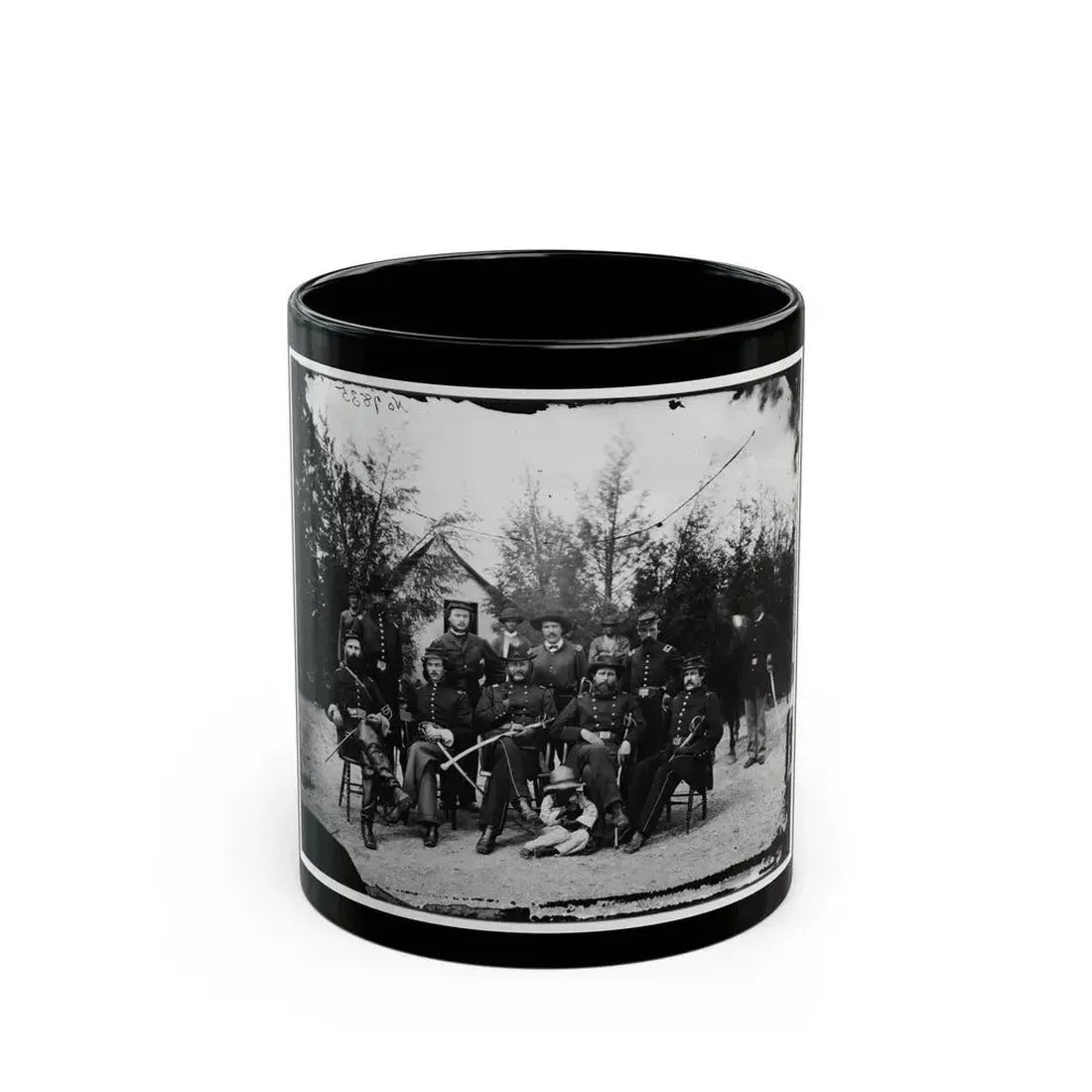 District Of Columbia. Gen. William Gamble And Staff At Camp Stoneman, The Cavalry Depot At Giesborough Point (U.S. Civil War) Black Coffee Mug 11oz - Go Mug Yourself