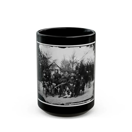 District Of Columbia. Gen. William Gamble And Staff At Camp Stoneman, The Cavalry Depot At Giesborough Point (U.S. Civil War) Black Coffee Mug 15oz - Go Mug Yourself