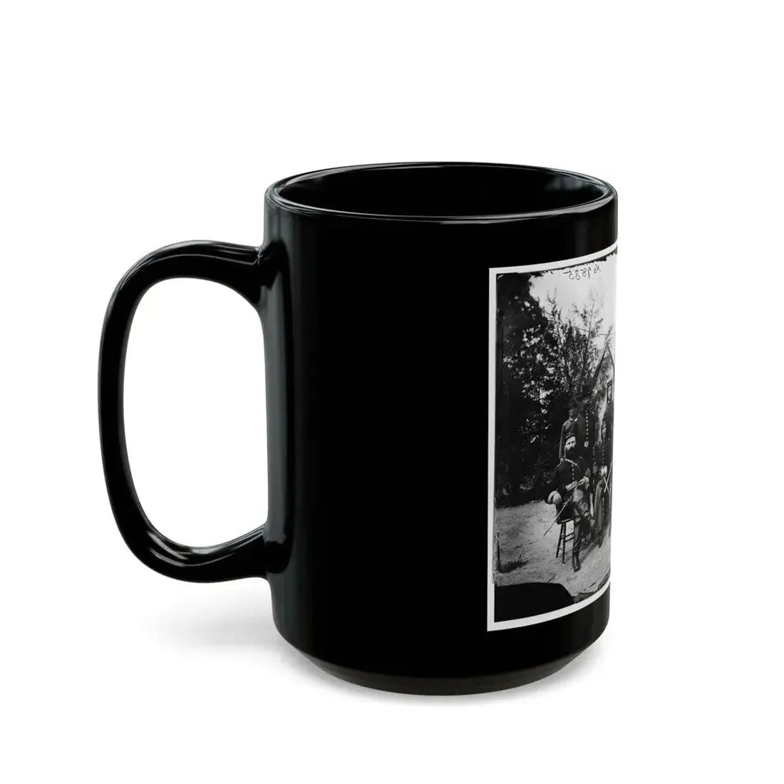 District Of Columbia. Gen. William Gamble And Staff At Camp Stoneman, The Cavalry Depot At Giesborough Point (U.S. Civil War) Black Coffee Mug - Go Mug Yourself