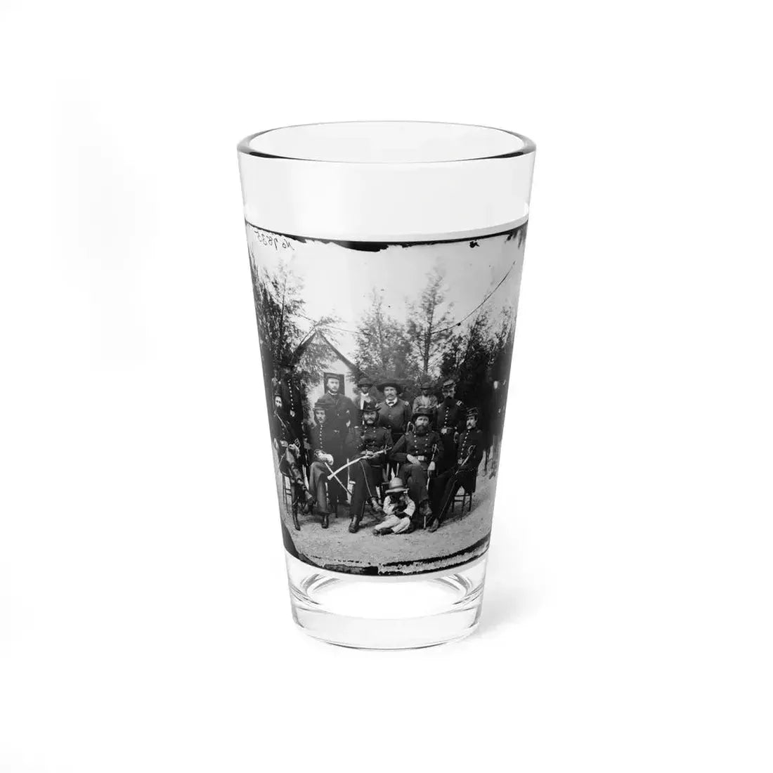 District Of Columbia. Gen. William Gamble And Staff At Camp Stoneman, The Cavalry Depot At Giesborough Point (U.S. Civil War) Pint Glass 16oz 16oz - Go Mug Yourself