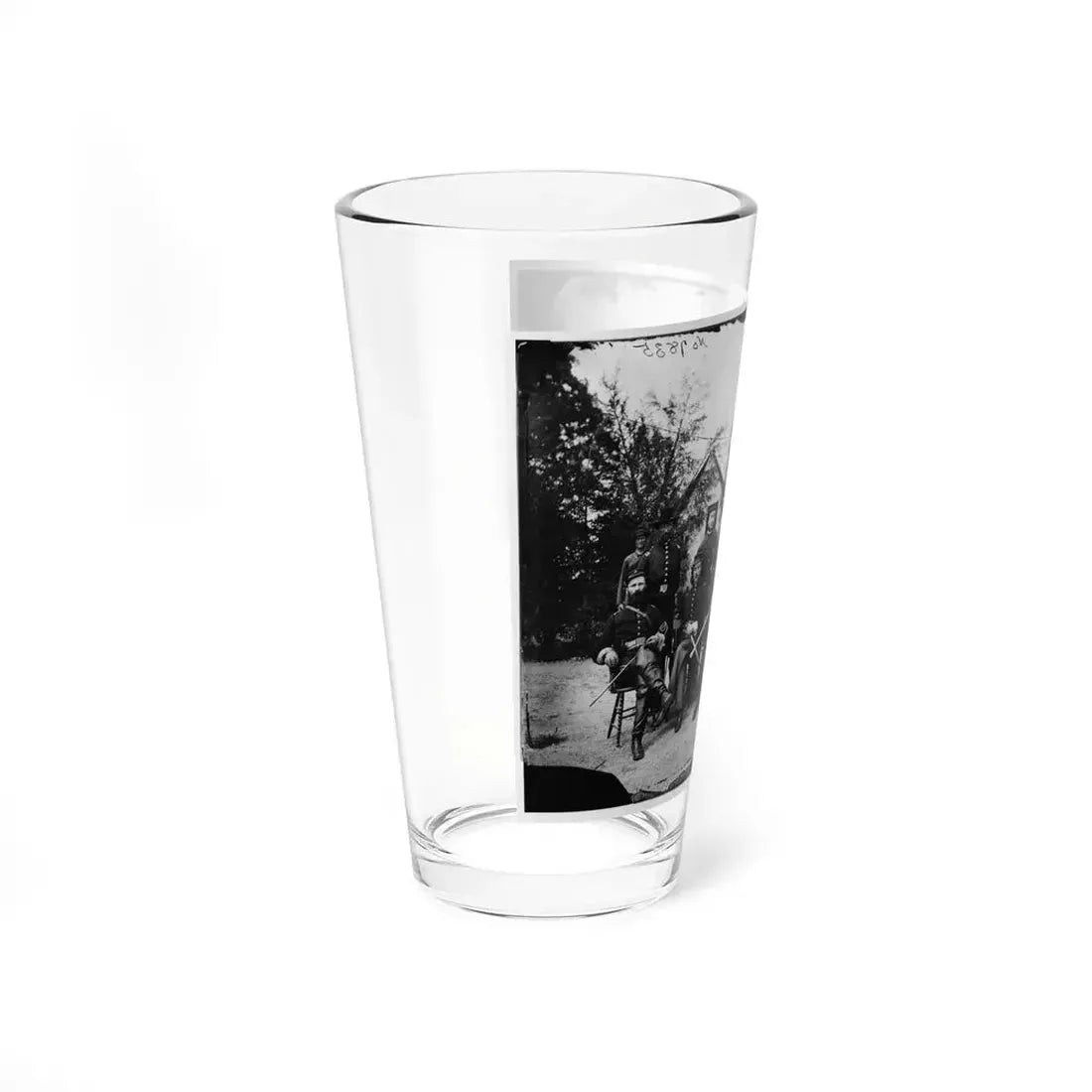 District Of Columbia. Gen. William Gamble And Staff At Camp Stoneman, The Cavalry Depot At Giesborough Point (U.S. Civil War) Pint Glass 16oz - Go Mug Yourself
