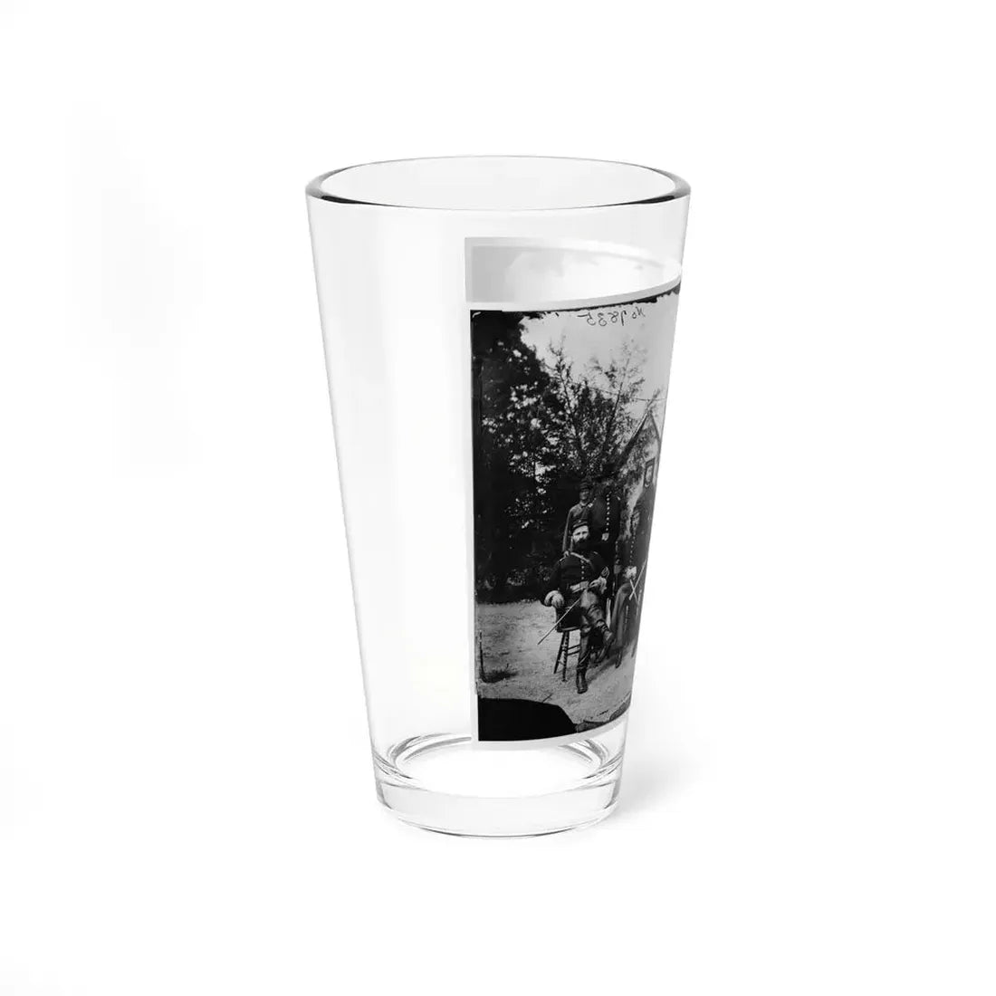 District Of Columbia. Gen. William Gamble And Staff At Camp Stoneman, The Cavalry Depot At Giesborough Point (U.S. Civil War) Pint Glass 16oz - Go Mug Yourself