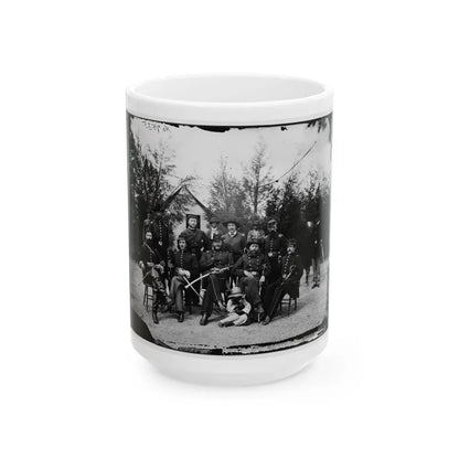 District Of Columbia. Gen. William Gamble And Staff At Camp Stoneman, The Cavalry Depot At Giesborough Point (U.S. Civil War) White Coffee Mug 15oz - Go Mug Yourself