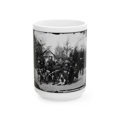 District Of Columbia. Gen. William Gamble And Staff At Camp Stoneman, The Cavalry Depot At Giesborough Point (U.S. Civil War) White Coffee Mug 15oz - Go Mug Yourself