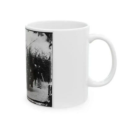 District Of Columbia. Gen. William Gamble And Staff At Camp Stoneman, The Cavalry Depot At Giesborough Point (U.S. Civil War) White Coffee Mug - Go Mug Yourself