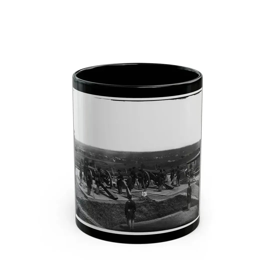 District Of Columbia. Gun Crews Of Company H, 3d Massachusetts Heavy Artillery, At Fort Lincoln (U.S. Civil War) Black Coffee Mug 11oz - Go Mug Yourself