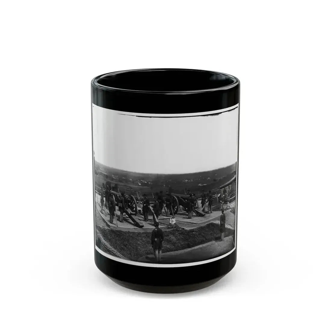 District Of Columbia. Gun Crews Of Company H, 3d Massachusetts Heavy Artillery, At Fort Lincoln (U.S. Civil War) Black Coffee Mug 15oz - Go Mug Yourself