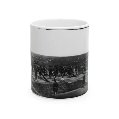 District Of Columbia. Gun Crews Of Company H, 3d Massachusetts Heavy Artillery, At Fort Lincoln (U.S. Civil War) White Coffee Mug 11oz - Go Mug Yourself
