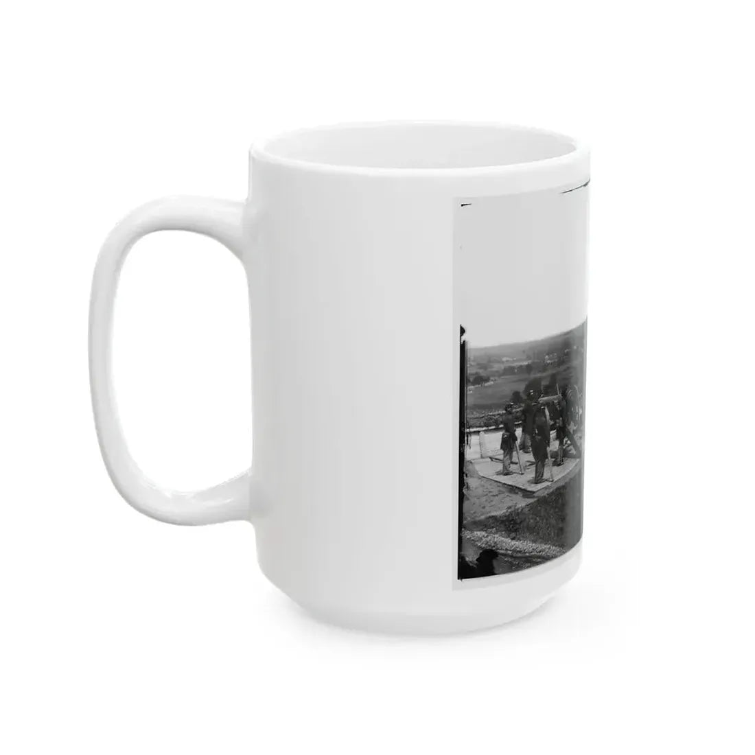 District Of Columbia. Gun Crews Of Company H, 3d Massachusetts Heavy Artillery, At Fort Lincoln (U.S. Civil War) White Coffee Mug - Go Mug Yourself