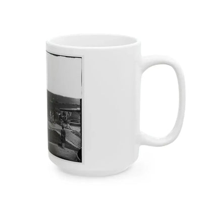 District Of Columbia. Gun Crews Of Company H, 3d Massachusetts Heavy Artillery, At Fort Lincoln (U.S. Civil War) White Coffee Mug - Go Mug Yourself