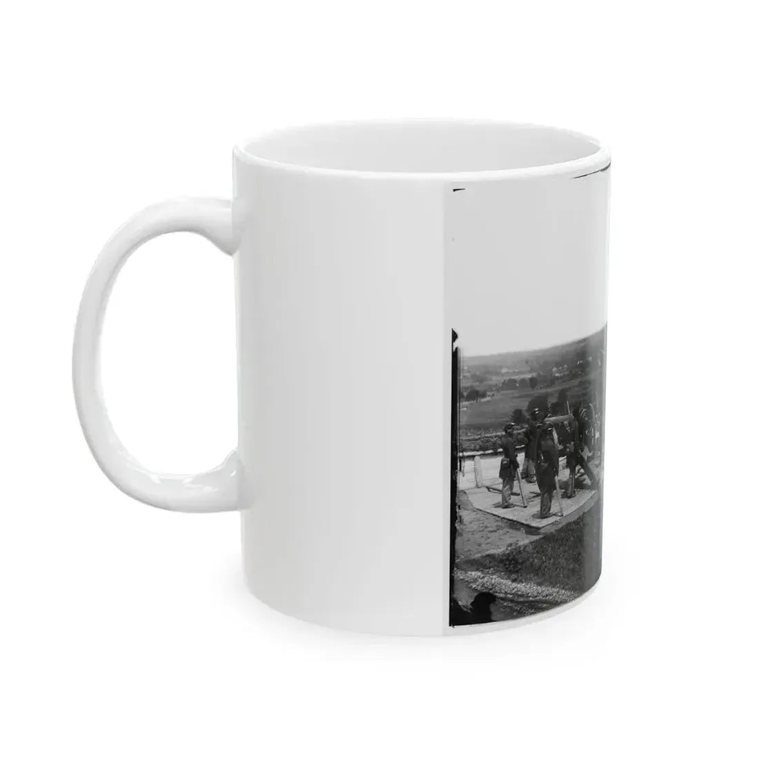 District Of Columbia. Gun Crews Of Company H, 3d Massachusetts Heavy Artillery, At Fort Lincoln (U.S. Civil War) White Coffee Mug - Go Mug Yourself
