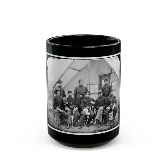 District Of Columbia. Maj. H. W. Sawyer And Staff At Camp Stoneman (U.S. Civil War) Black Coffee Mug 15oz - Go Mug Yourself
