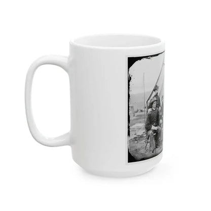 District Of Columbia. Maj. H. W. Sawyer And Staff At Camp Stoneman (U.S. Civil War) White Coffee Mug - Go Mug Yourself