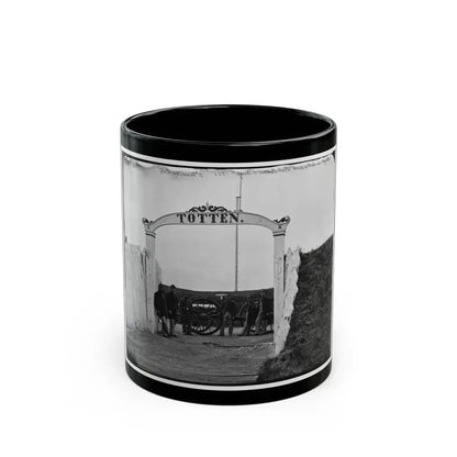 District Of Columbia. Men And Gun Of 3d Massachusetts Heavy Artillery At Ornamental Gate Of Fort Totten (U.S. Civil War) Black Coffee Mug 11oz - Go Mug Yourself