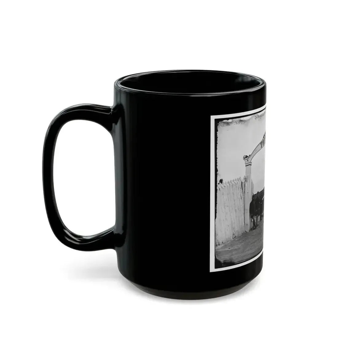 District Of Columbia. Men And Gun Of 3d Massachusetts Heavy Artillery At Ornamental Gate Of Fort Totten (U.S. Civil War) Black Coffee Mug - Go Mug Yourself