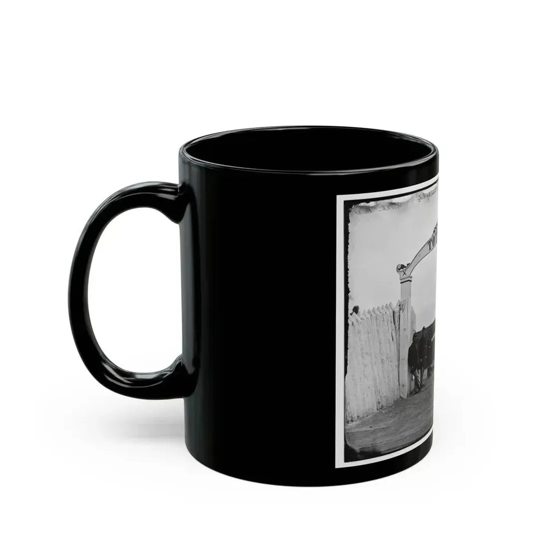 District Of Columbia. Men And Gun Of 3d Massachusetts Heavy Artillery At Ornamental Gate Of Fort Totten (U.S. Civil War) Black Coffee Mug - Go Mug Yourself