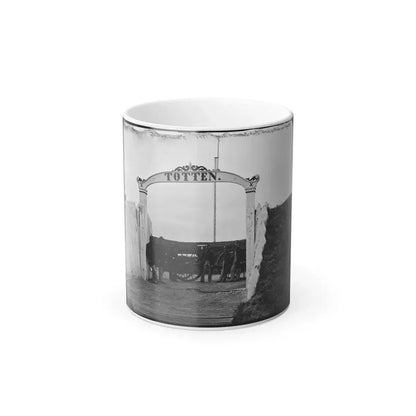 District of Columbia. Men and Gun of 3D Massachusetts Heavy Artillery at Ornamental Gate of Fort Totten (U.S. Civil War) Color Changing Coffee Mug 11oz - Go Mug Yourself