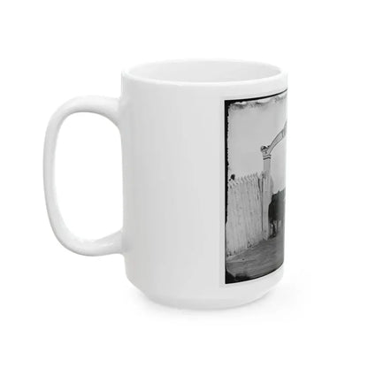 District Of Columbia. Men And Gun Of 3d Massachusetts Heavy Artillery At Ornamental Gate Of Fort Totten (U.S. Civil War) White Coffee Mug - Go Mug Yourself